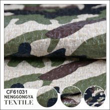 Atacado bela camuflagem revestido chenille tecido revestido de PU